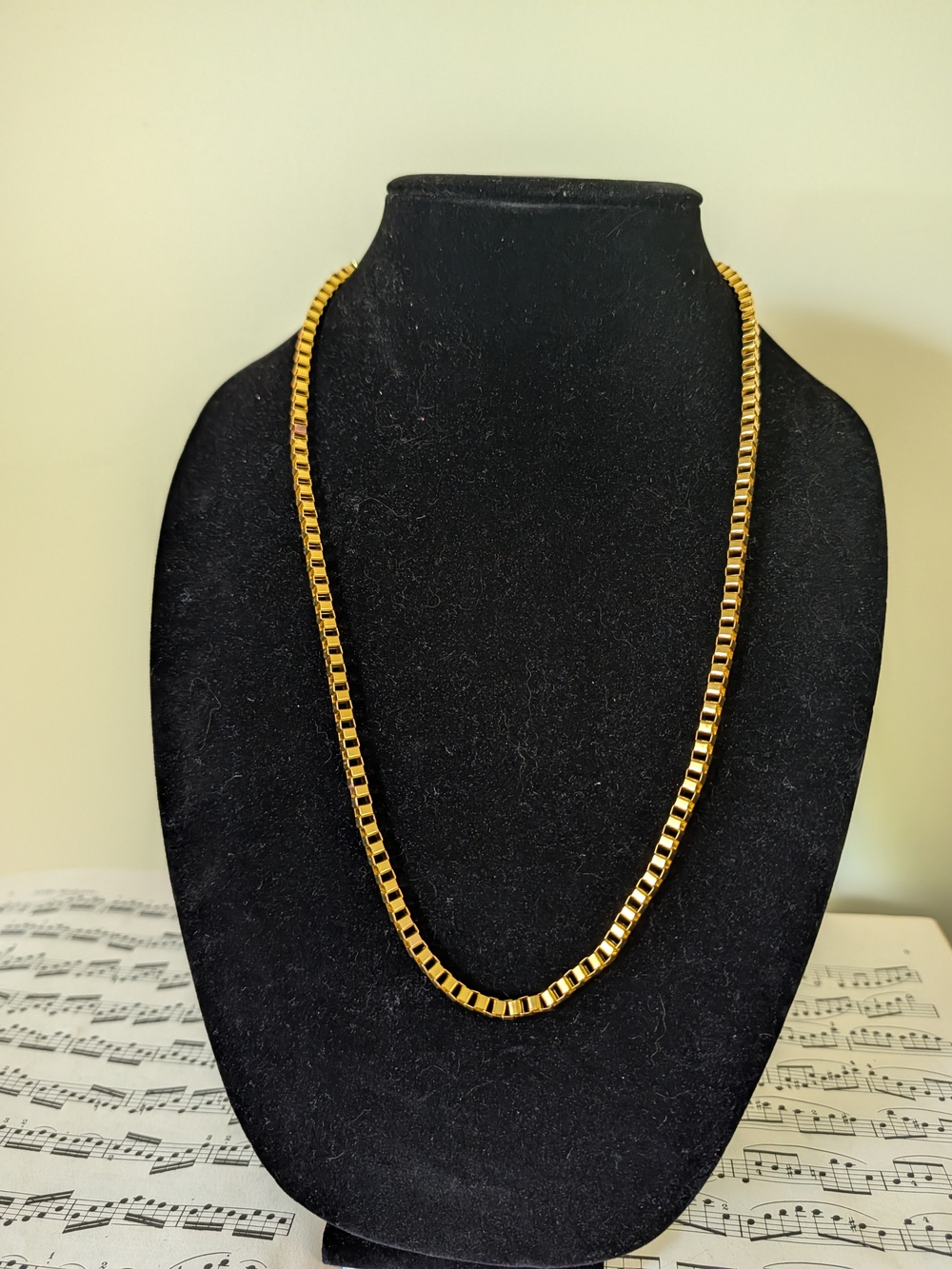 Gold Women's Box Chain Necklace - Elegant Everyday Jewelry 18k Stamped